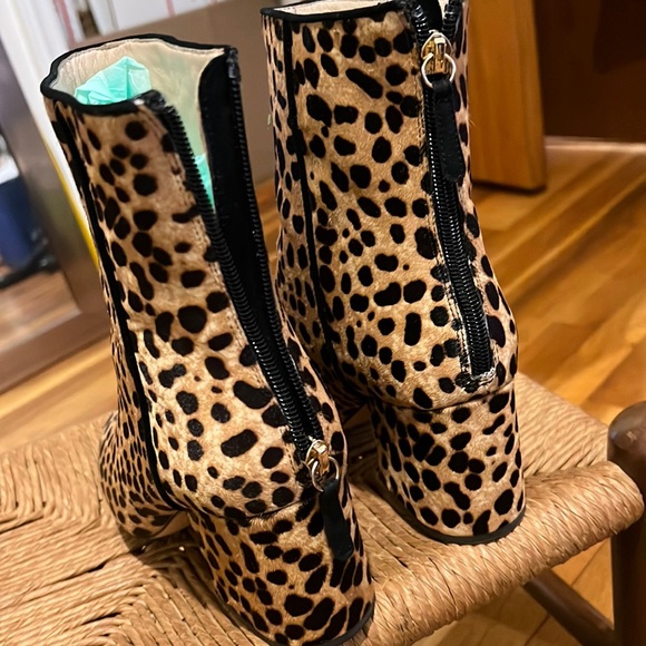 J. Crew Ankle Boots Calf Hair Block Heel - Picture 4 of 11